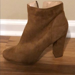Tan suede booties